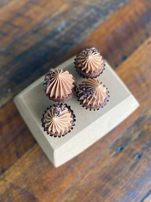 Mini dark chocolate cupcake pack of 4 (GF) - Breadfern Bakery